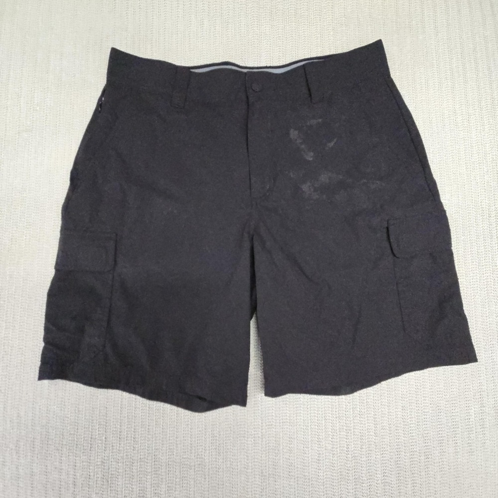 Orvis Cargo Shorts Mens 34 Black Microfiber 10 Inseam Outdoor Pockets‎ Casual